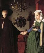 Jan Van Eyck Details of Portrait of Giovanni Arnolfini and His Wife oil on canvas